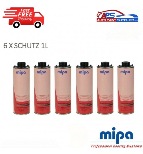 6 X MIPA SCHUTZ UNDER SEAL UNDERBODY RUST PROTECTOR BLACK 1LTR